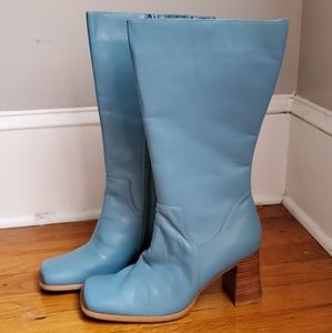 Blue Vintage Leather Boots